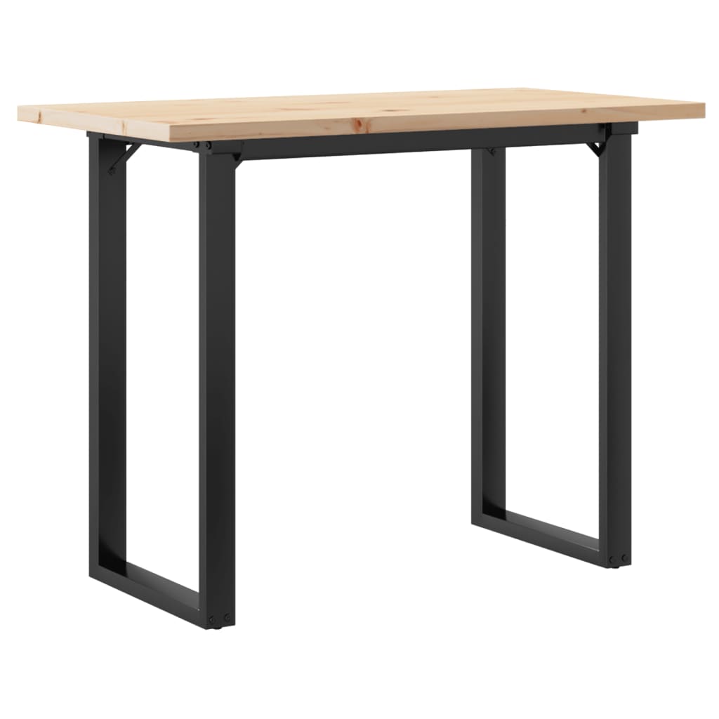 Eettafel O-frame 100x50x75,5 cm massief grenenhout en staal is nu te koop bij PeponiXL, paradijselijk wonen!