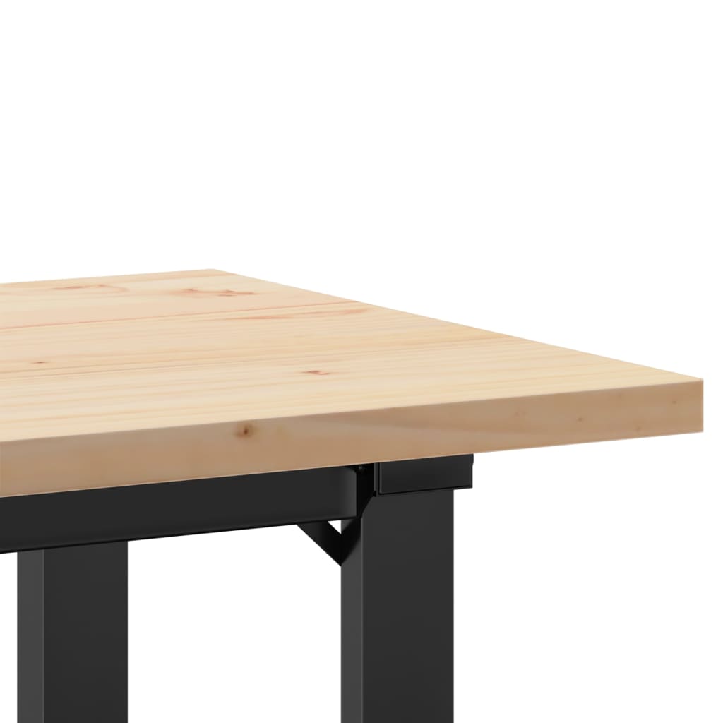 Eettafel O-frame 100x50x75,5 cm massief grenenhout en staal is nu te koop bij PeponiXL, paradijselijk wonen!