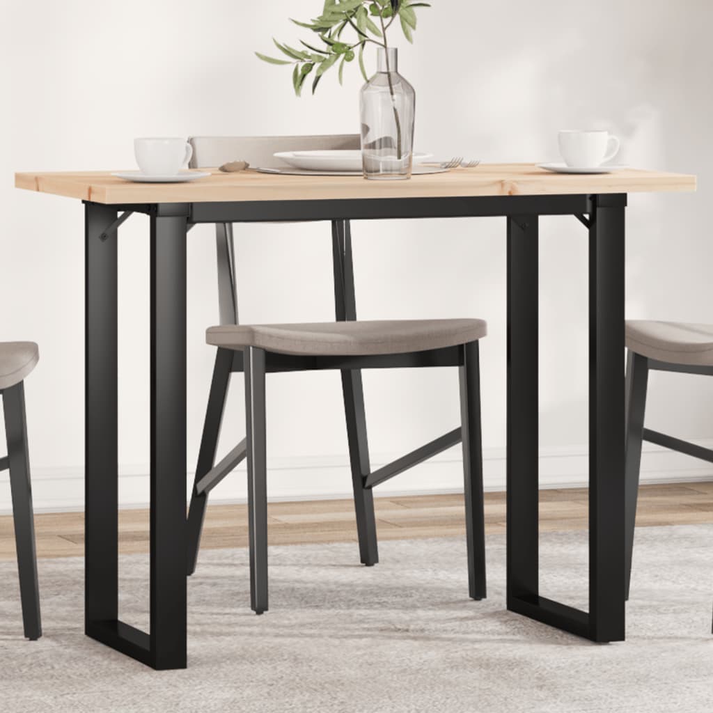 Eettafel O-frame 100x50x75,5 cm massief grenenhout en staal is nu te koop bij PeponiXL, paradijselijk wonen!