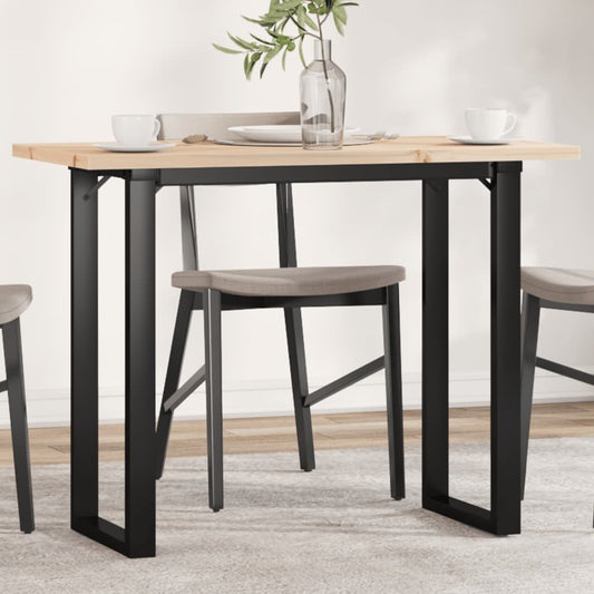Eettafel O-frame 100x50x75,5 cm massief grenenhout en staal is nu te koop bij PeponiXL, paradijselijk wonen!