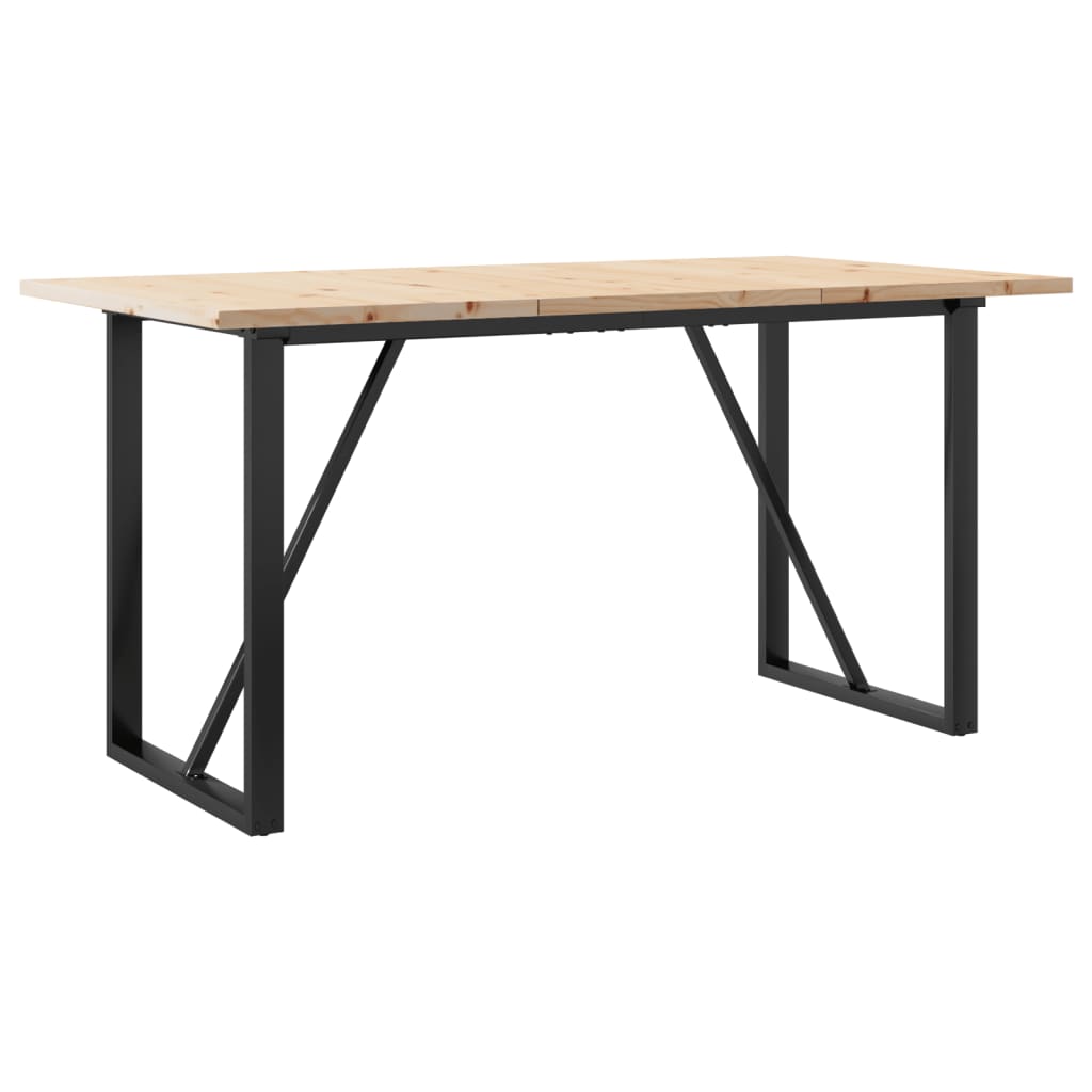 Eettafel O-frame 140x80x75,5 cm massief grenenhout en staal is nu te koop bij PeponiXL, paradijselijk wonen!
