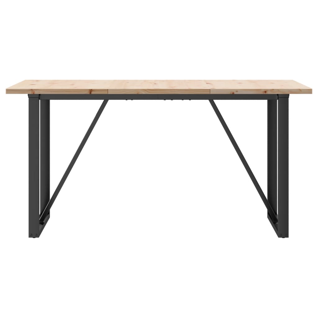 Eettafel O-frame 140x80x75,5 cm massief grenenhout en staal is nu te koop bij PeponiXL, paradijselijk wonen!