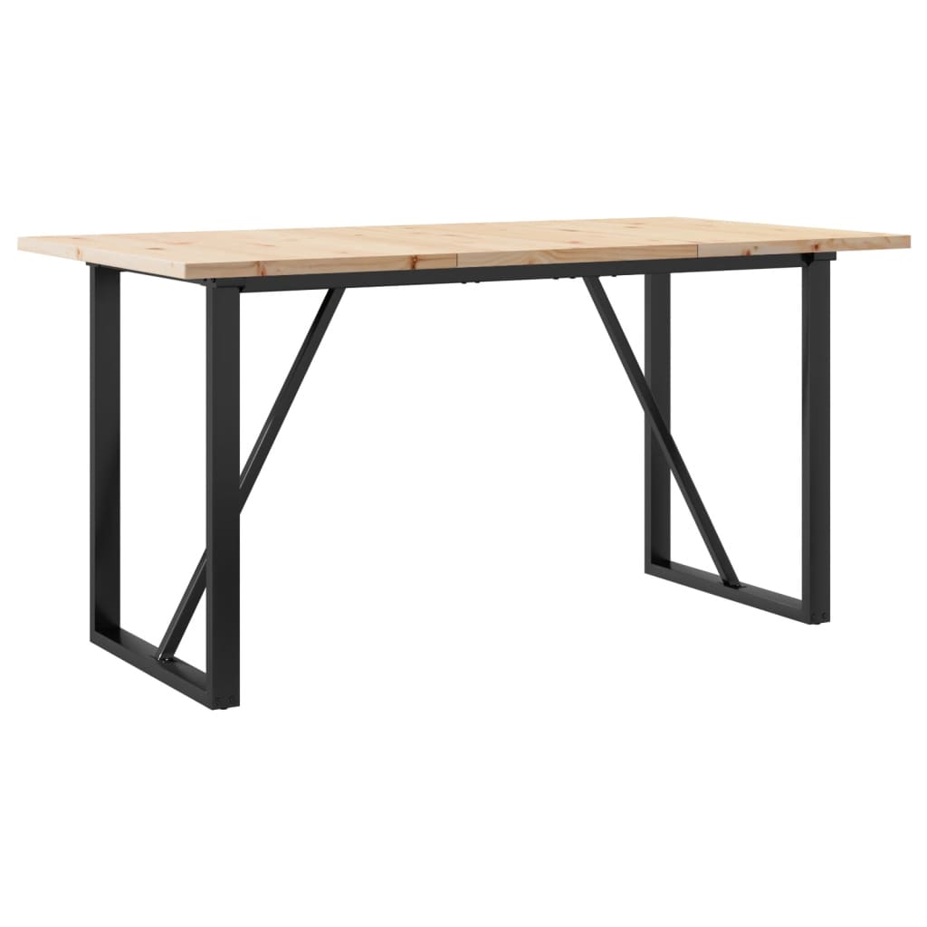 Eettafel O-frame 140x80x75,5 cm massief grenenhout en staal is nu te koop bij PeponiXL, paradijselijk wonen!
