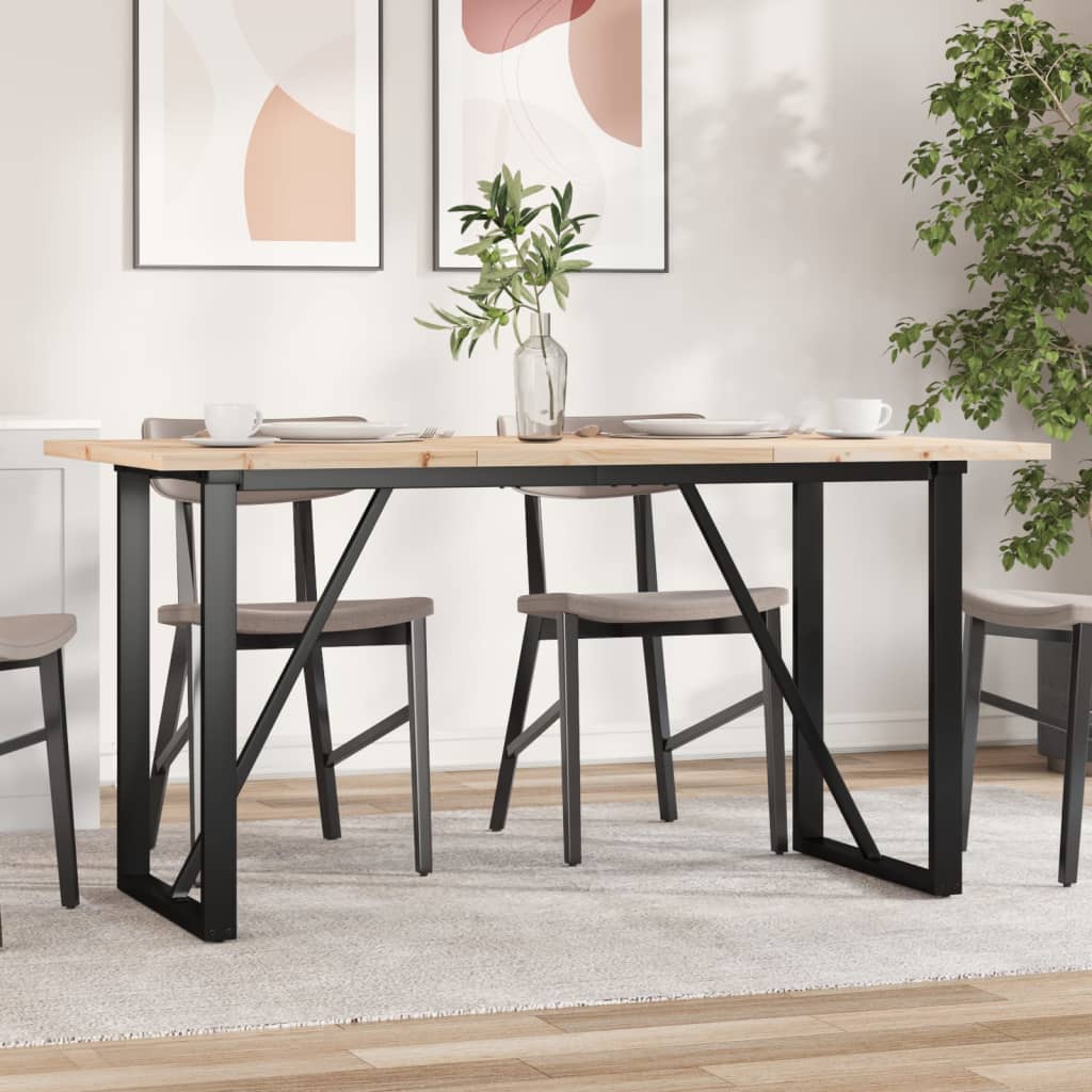 Eettafel O-frame 140x80x75,5 cm massief grenenhout en staal is nu te koop bij PeponiXL, paradijselijk wonen!