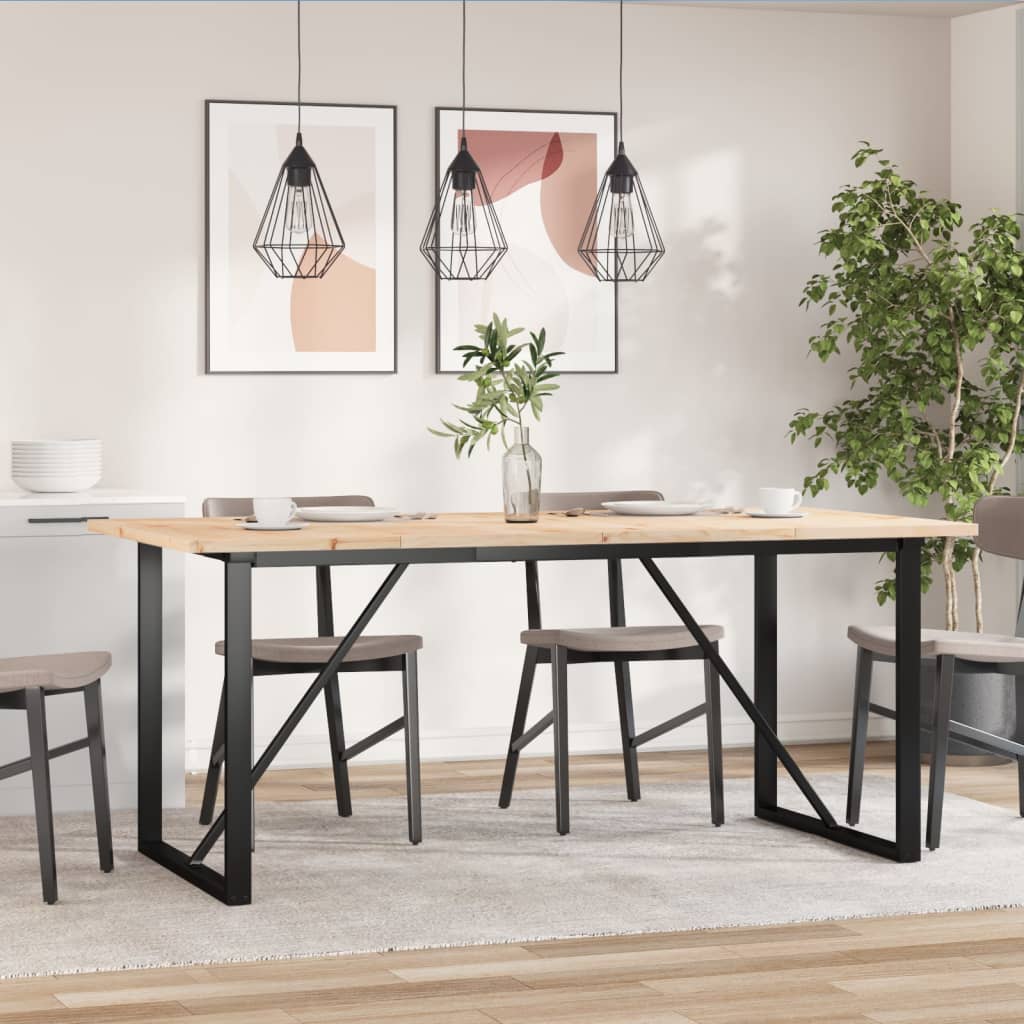 Eettafel O-frame 180x90x75,5 cm massief grenenhout en staal is nu te koop bij PeponiXL, paradijselijk wonen!