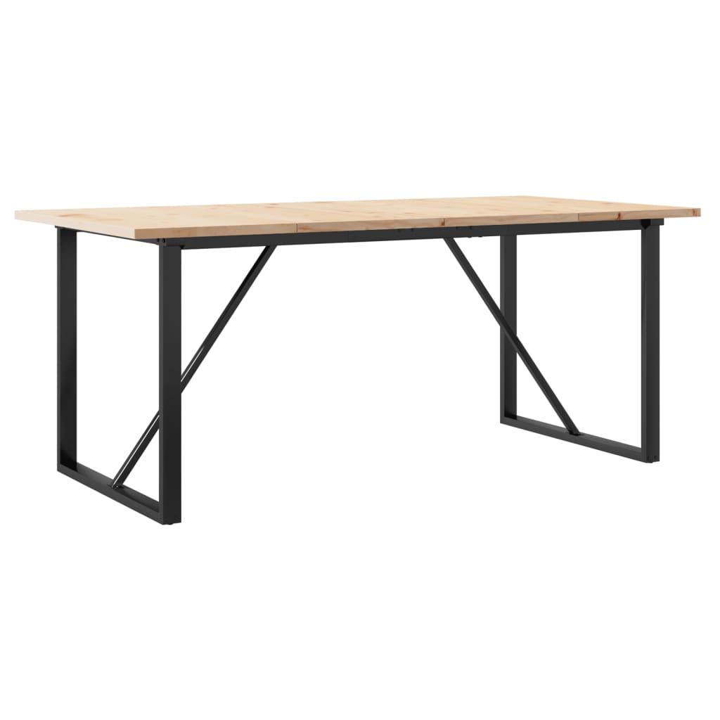 Eettafel O-frame 180x90x75,5 cm massief grenenhout en staal is nu te koop bij PeponiXL, paradijselijk wonen!