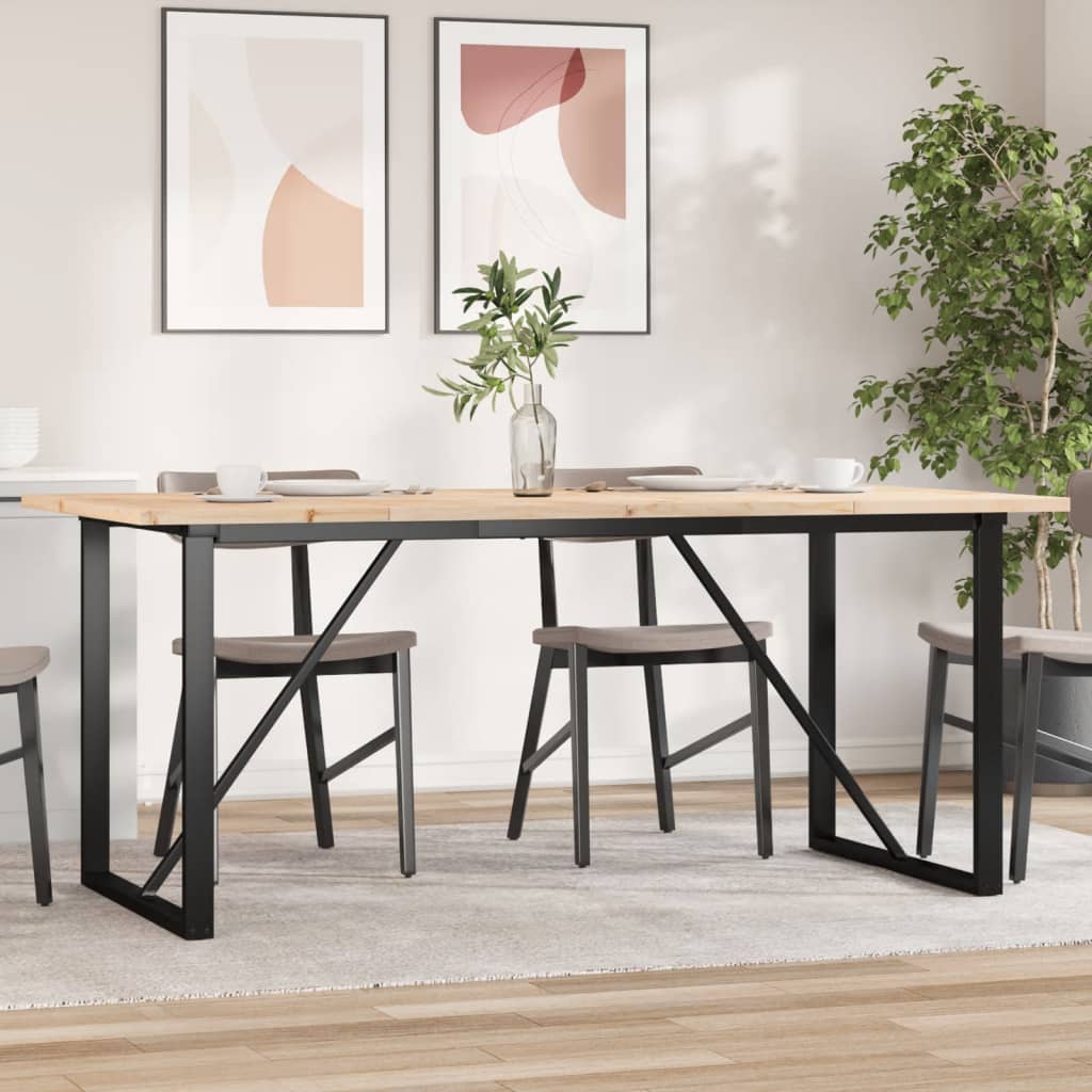 Eettafel O-frame 180x90x75,5 cm massief grenenhout en staal is nu te koop bij PeponiXL, paradijselijk wonen!