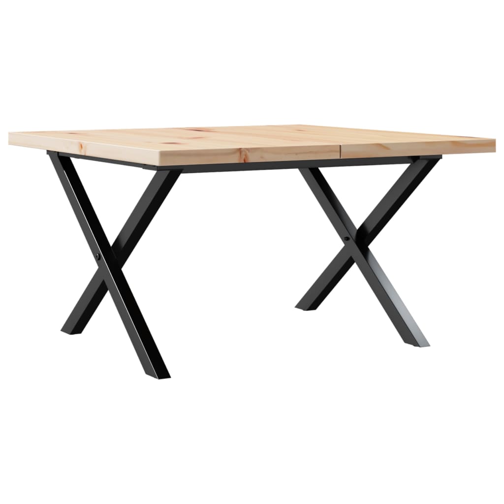 Salontafel X-frame 60x60x40,5 cm grenenhout en staal is nu te koop bij PeponiXL, paradijselijk wonen!