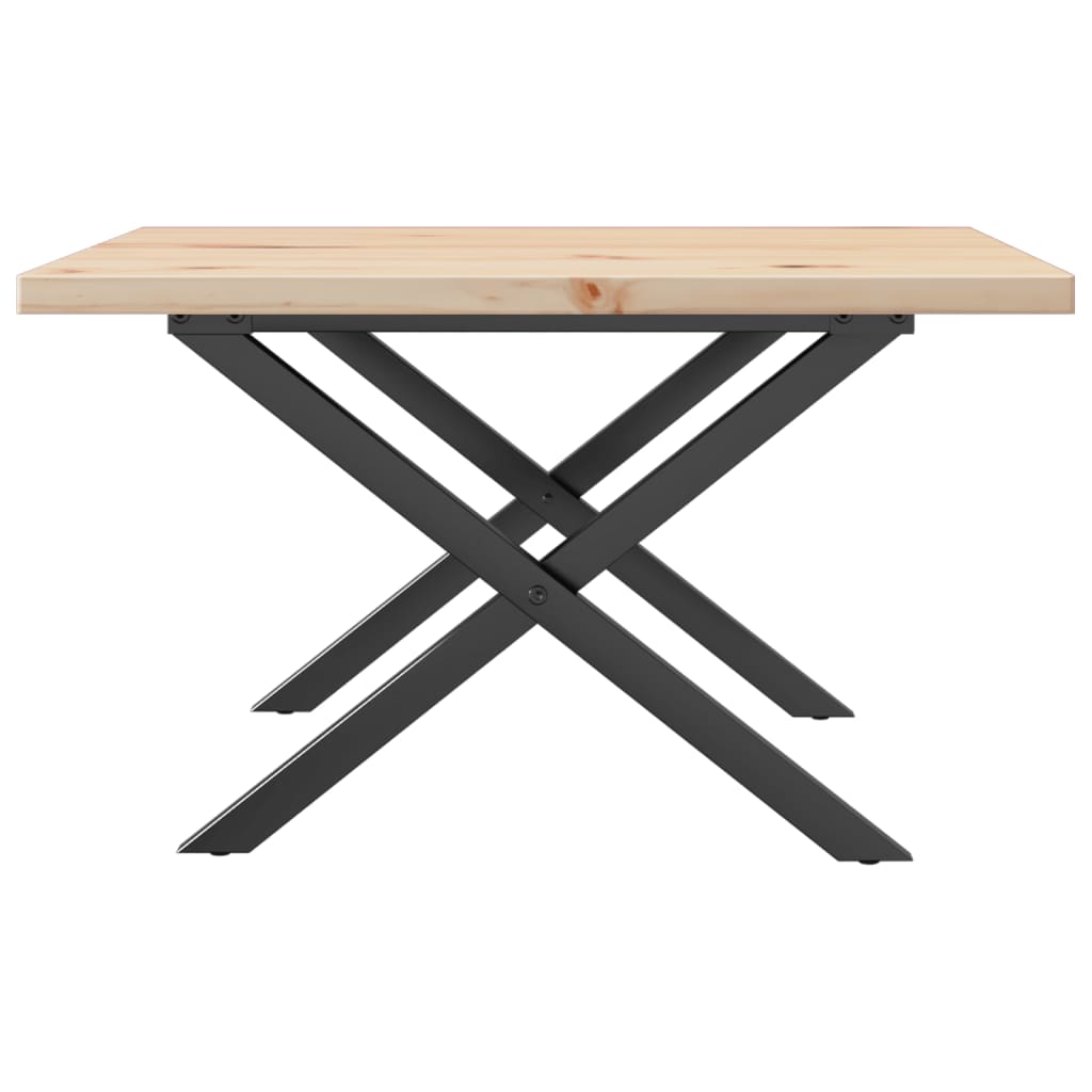 Salontafel X-frame 60x60x40,5 cm grenenhout en staal is nu te koop bij PeponiXL, paradijselijk wonen!