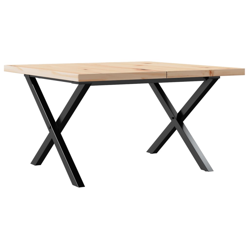 Salontafel X-frame 60x60x40,5 cm grenenhout en staal is nu te koop bij PeponiXL, paradijselijk wonen!
