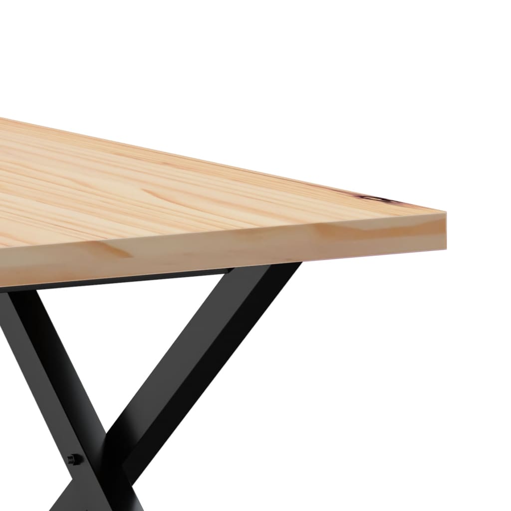Salontafel X-frame 60x60x40,5 cm grenenhout en staal is nu te koop bij PeponiXL, paradijselijk wonen!