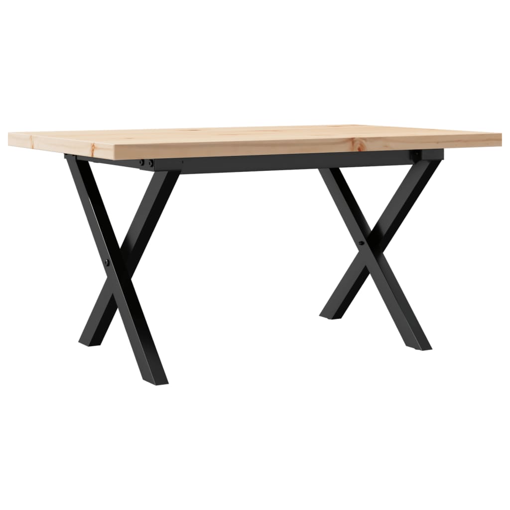 Salontafel X-frame 80x50x40,5 cm grenenhout en staal is nu te koop bij PeponiXL, paradijselijk wonen!