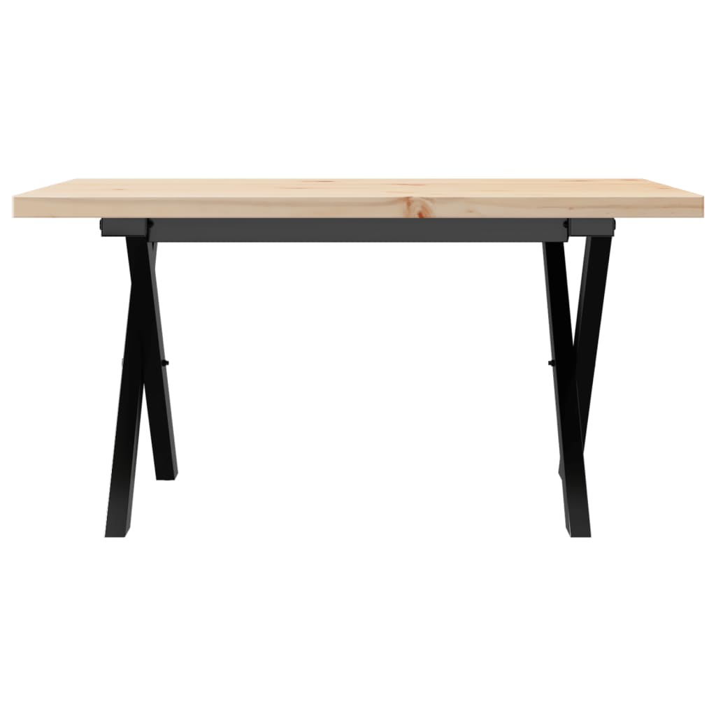 Salontafel X-frame 80x50x40,5 cm grenenhout en staal is nu te koop bij PeponiXL, paradijselijk wonen!