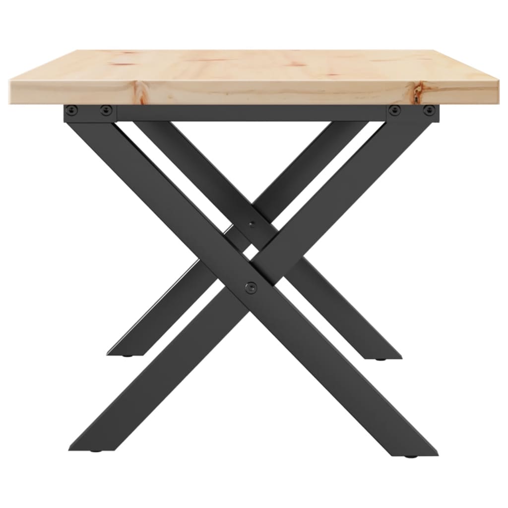 Salontafel X-frame 80x50x40,5 cm grenenhout en staal is nu te koop bij PeponiXL, paradijselijk wonen!