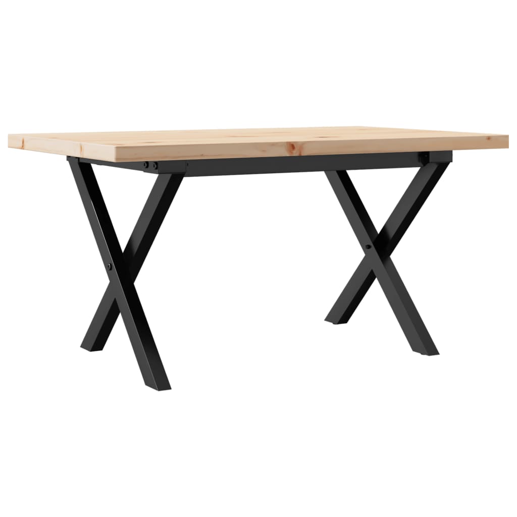 Salontafel X-frame 80x50x40,5 cm grenenhout en staal is nu te koop bij PeponiXL, paradijselijk wonen!