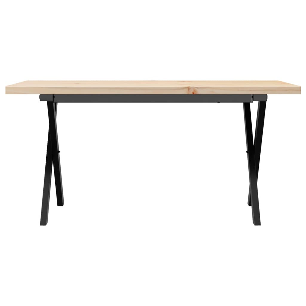 Salontafel X-frame 90x40x45,5 cm grenenhout en staal is nu te koop bij PeponiXL, paradijselijk wonen!