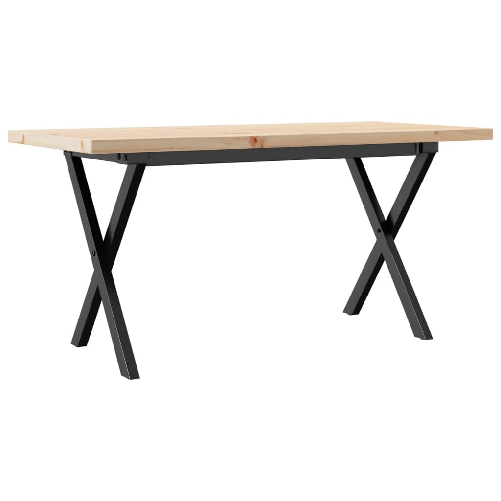 Salontafel X-frame 90x40x45,5 cm grenenhout en staal is nu te koop bij PeponiXL, paradijselijk wonen!