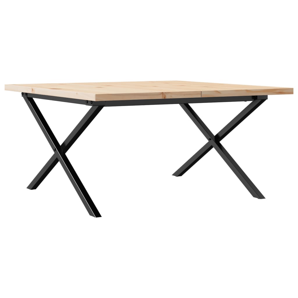 Salontafel X-frame 90x90x45,5 cm grenenhout en staal is nu te koop bij PeponiXL, paradijselijk wonen!