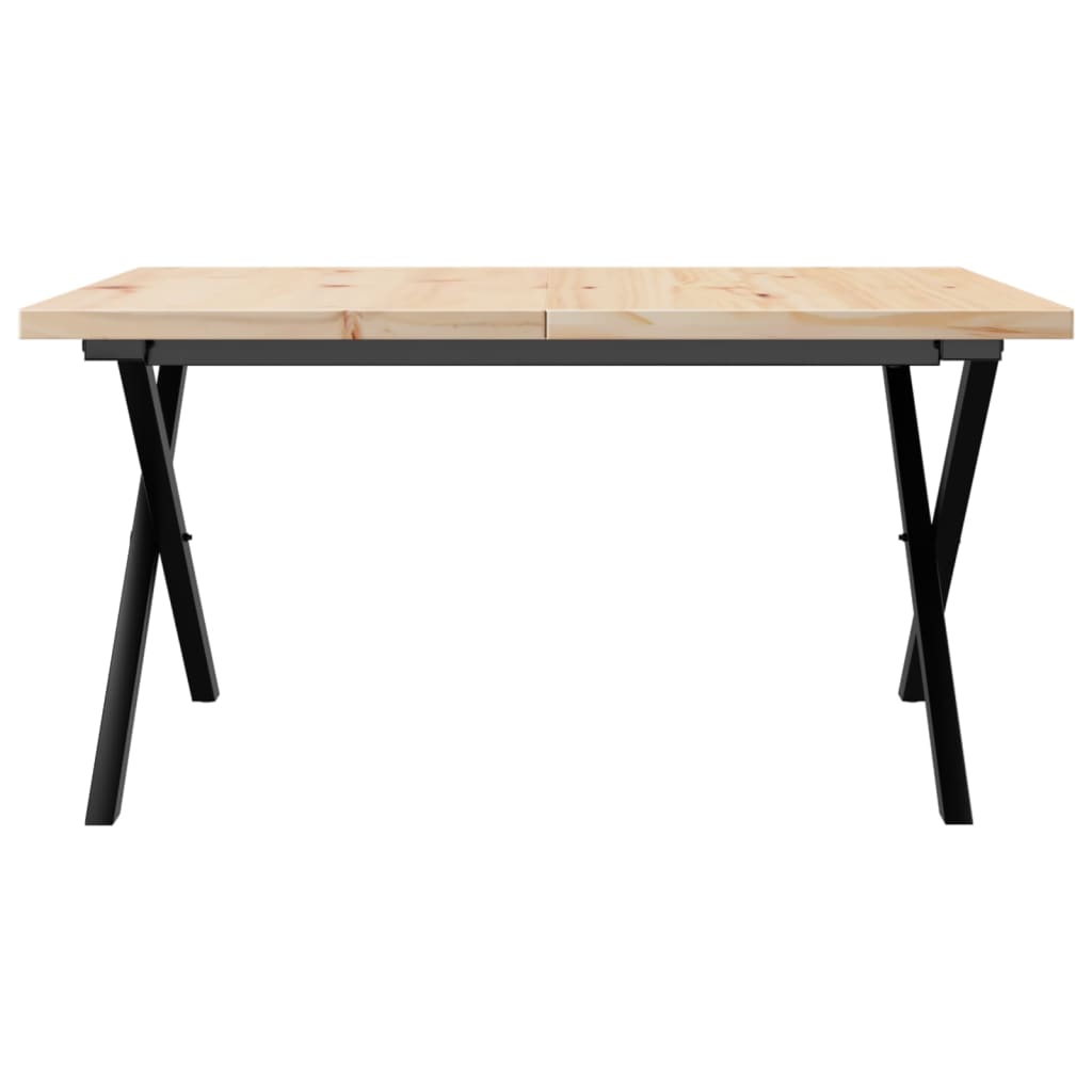 Salontafel X-frame 90x90x45,5 cm grenenhout en staal is nu te koop bij PeponiXL, paradijselijk wonen!