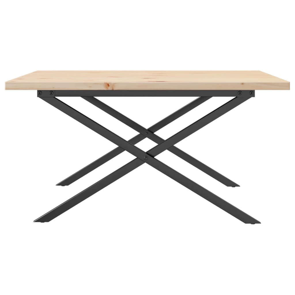 Salontafel X-frame 90x90x45,5 cm grenenhout en staal is nu te koop bij PeponiXL, paradijselijk wonen!