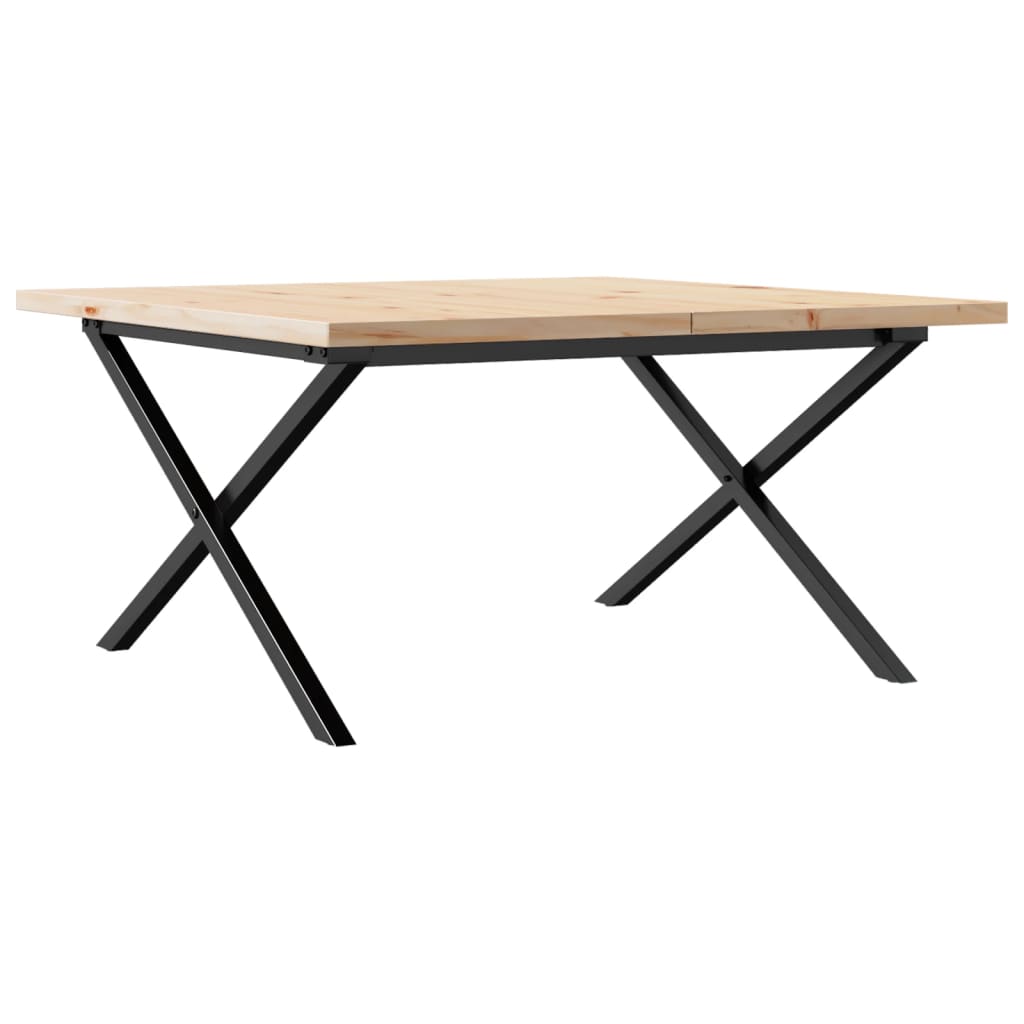 Salontafel X-frame 90x90x45,5 cm grenenhout en staal is nu te koop bij PeponiXL, paradijselijk wonen!