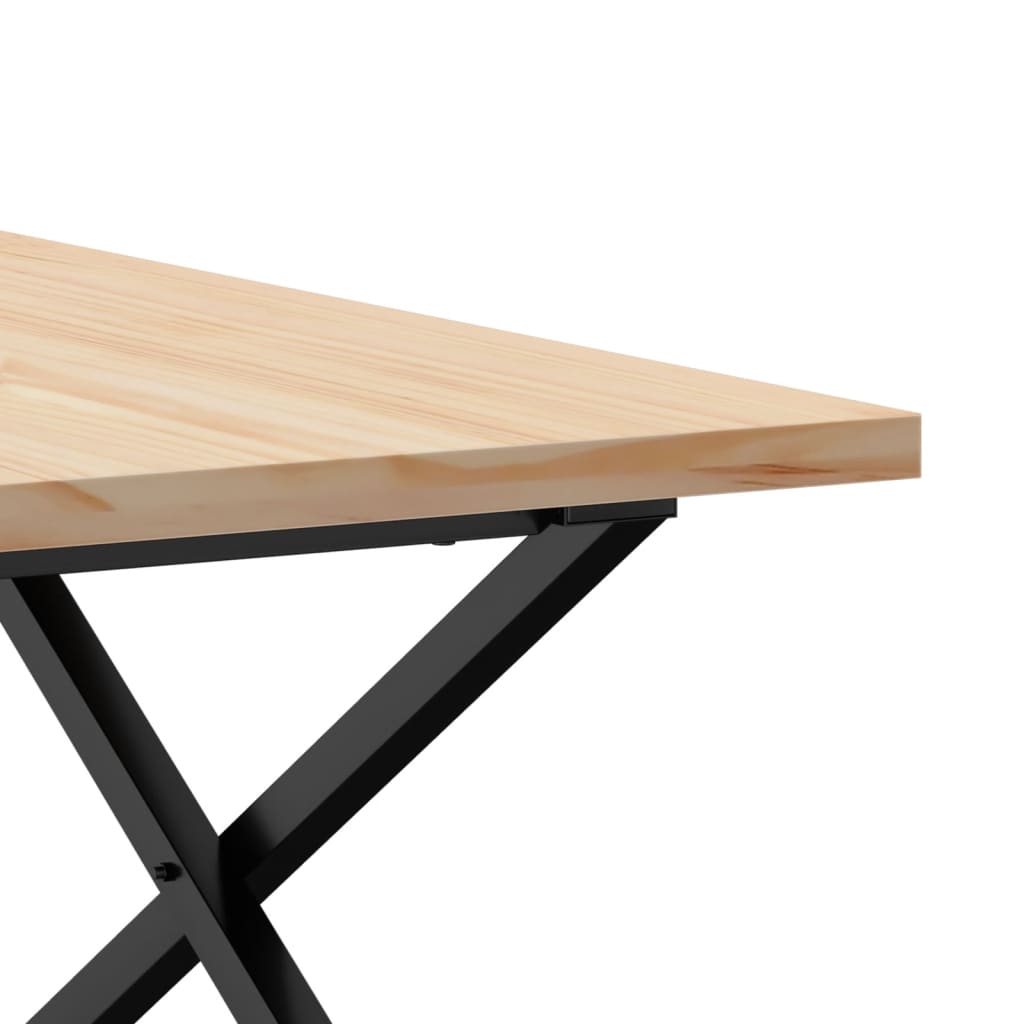 Salontafel X-frame 90x90x45,5 cm grenenhout en staal is nu te koop bij PeponiXL, paradijselijk wonen!