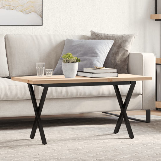 Salontafel X-frame 100x50x45,5 cm grenenhout en staal is nu te koop bij PeponiXL, paradijselijk wonen!