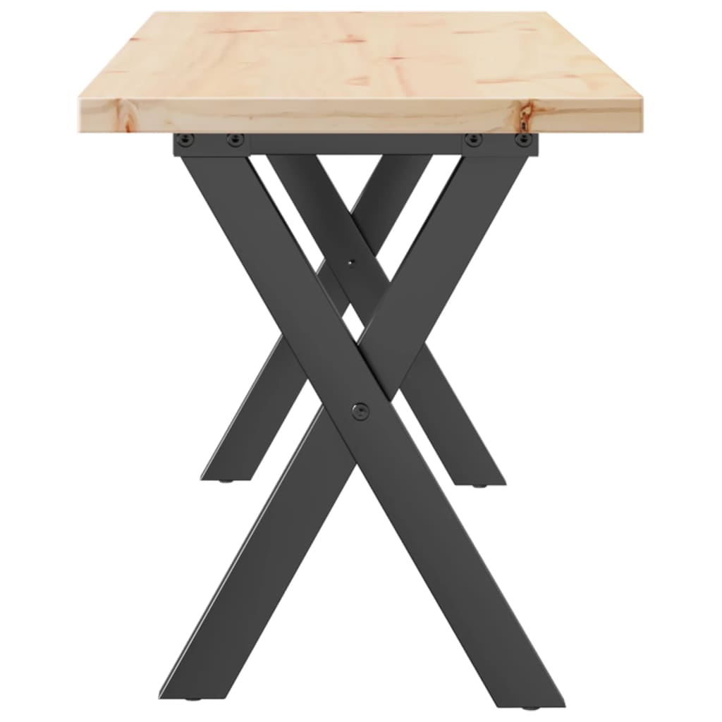 Salontafel X-frame 110x40x45,5 cm grenenhout en staal is nu te koop bij PeponiXL, paradijselijk wonen!