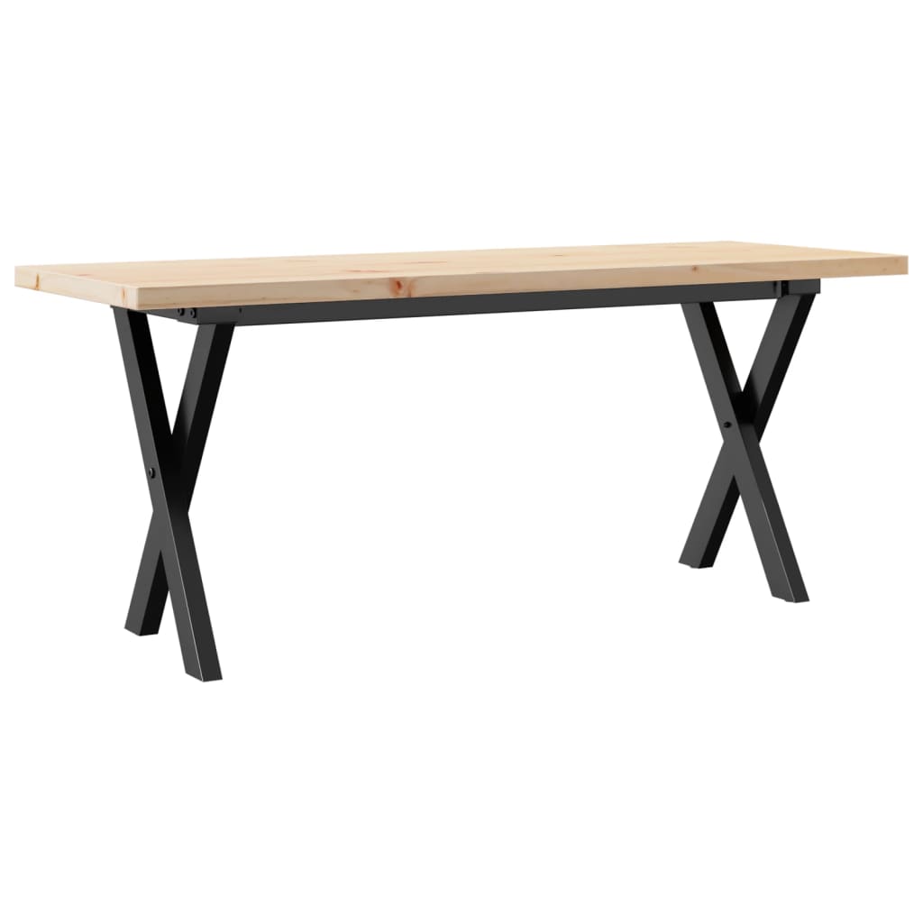 Salontafel X-frame 110x40x45,5 cm grenenhout en staal is nu te koop bij PeponiXL, paradijselijk wonen!