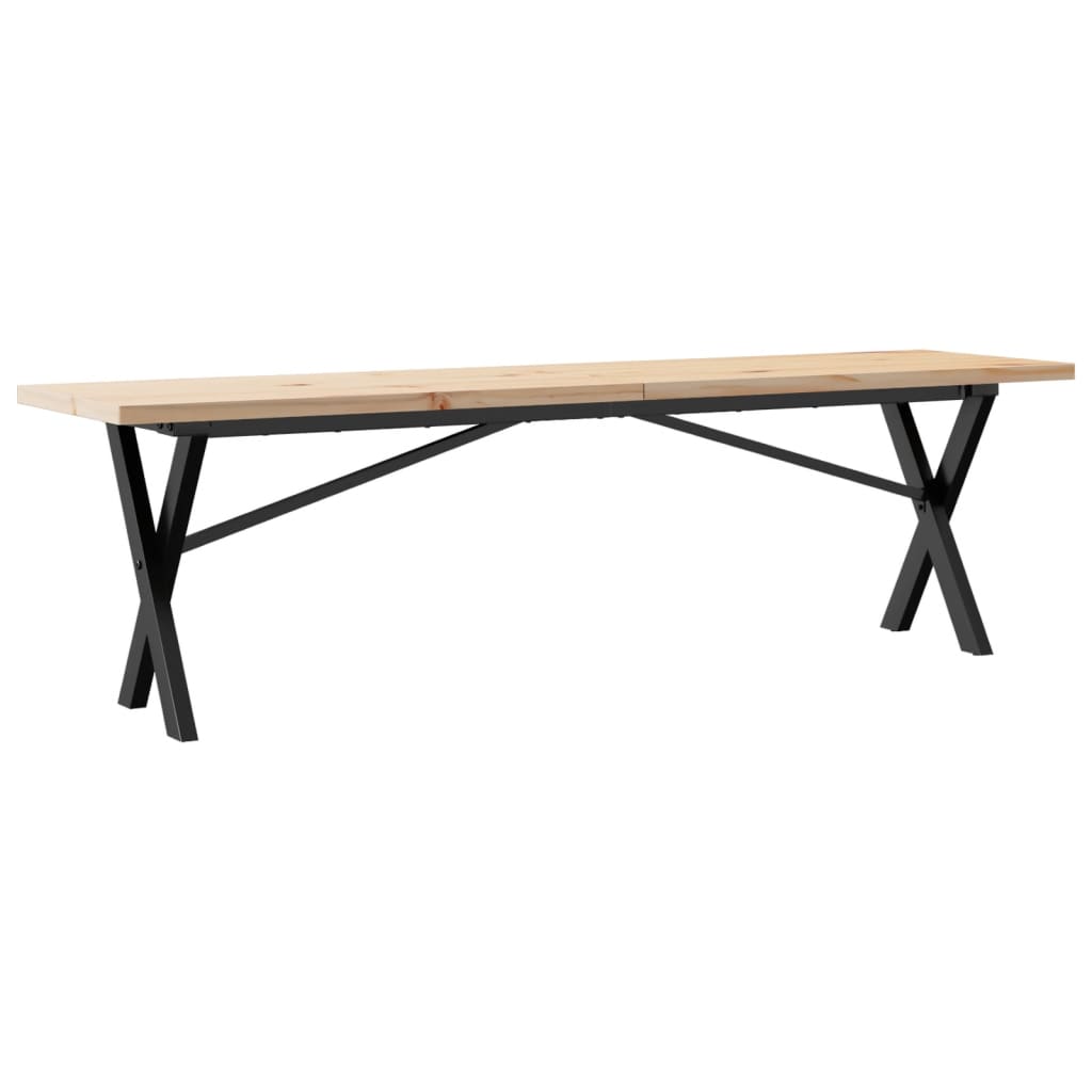 Salontafel X-frame 160x40x45,5 cm grenenhout en staal is nu te koop bij PeponiXL, paradijselijk wonen!