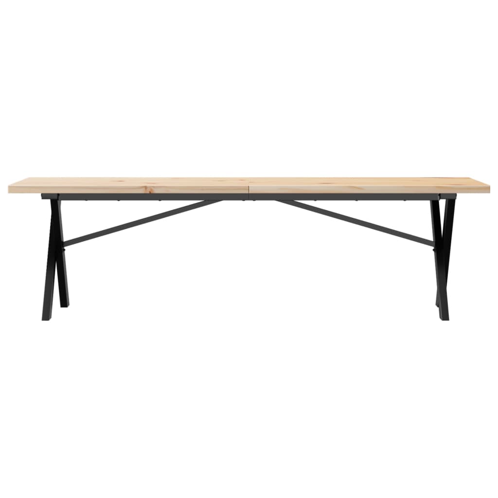 Salontafel X-frame 160x40x45,5 cm grenenhout en staal is nu te koop bij PeponiXL, paradijselijk wonen!