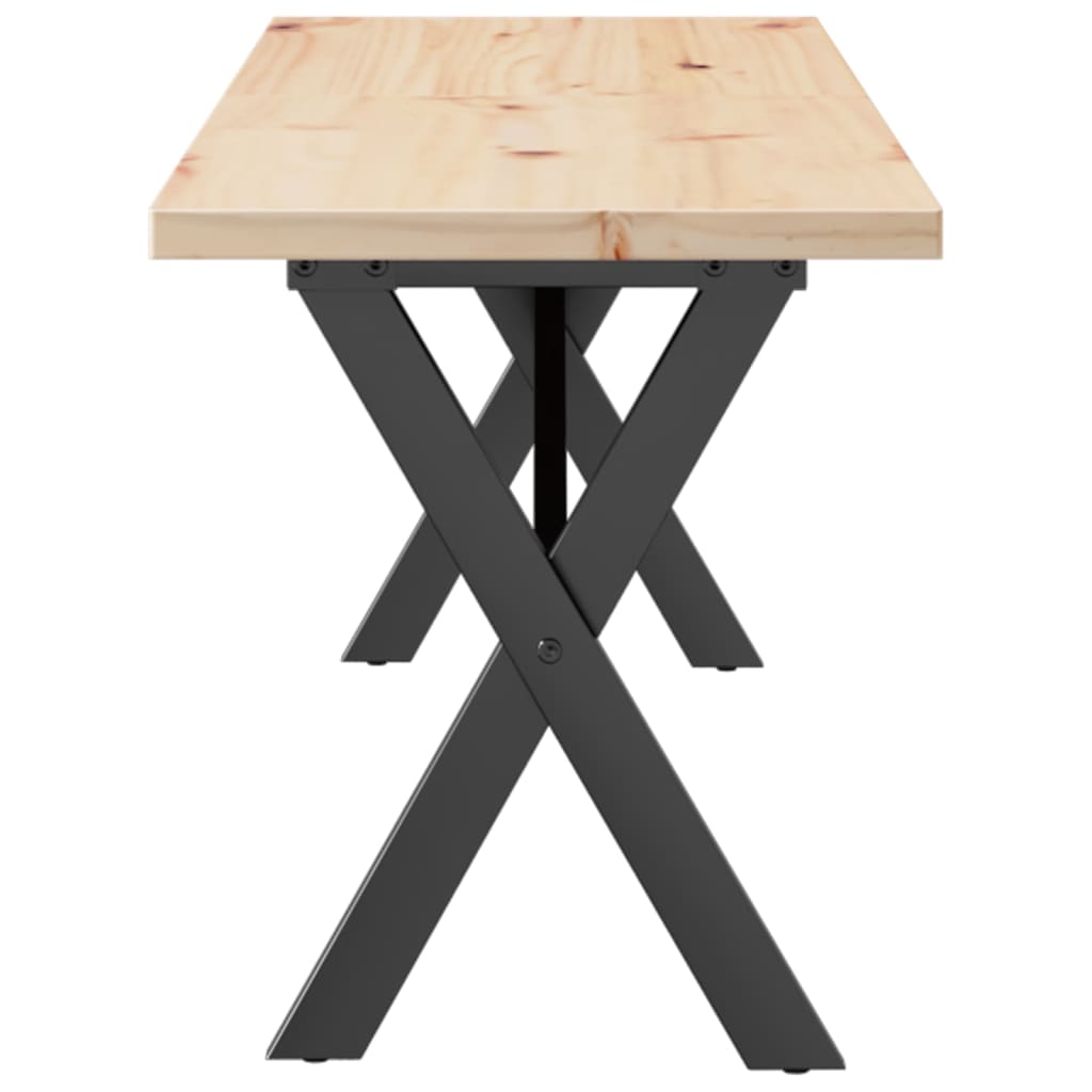 Salontafel X-frame 160x40x45,5 cm grenenhout en staal is nu te koop bij PeponiXL, paradijselijk wonen!