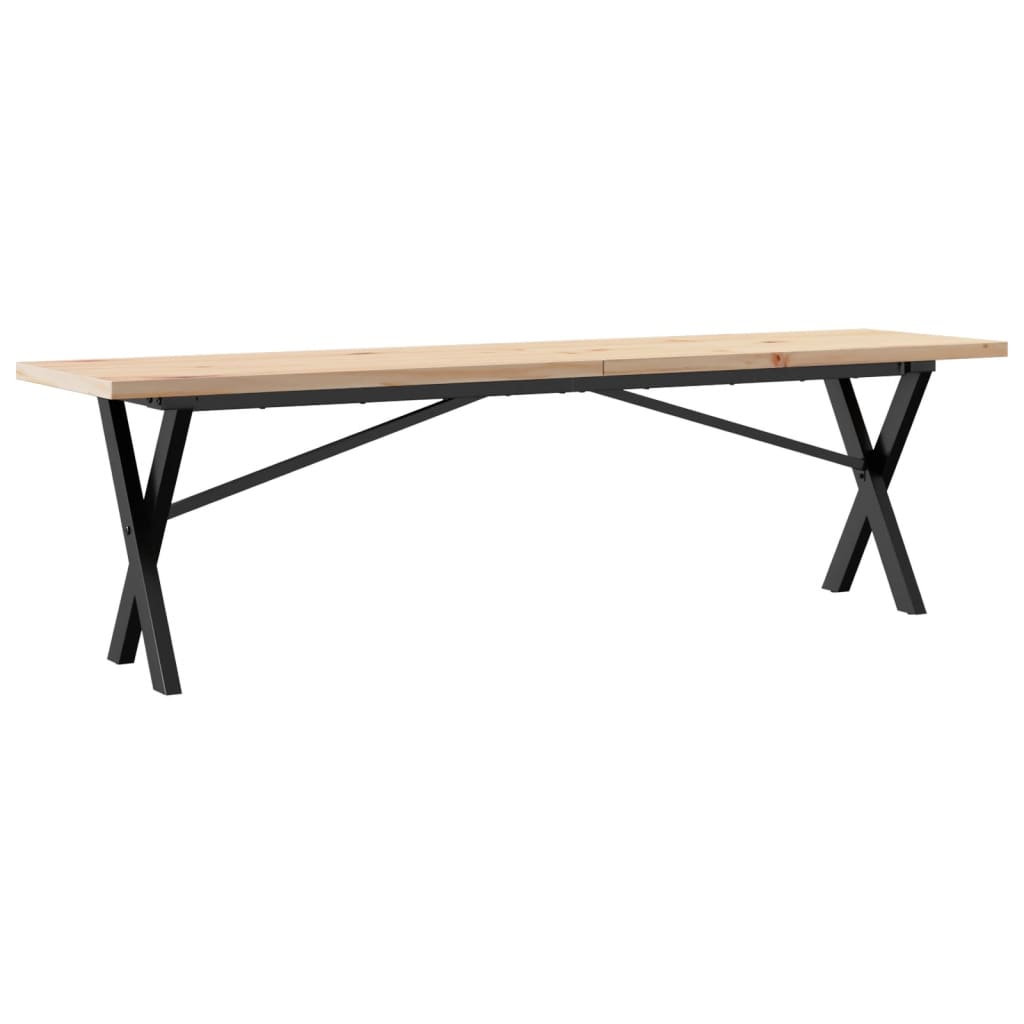 Salontafel X-frame 160x40x45,5 cm grenenhout en staal is nu te koop bij PeponiXL, paradijselijk wonen!