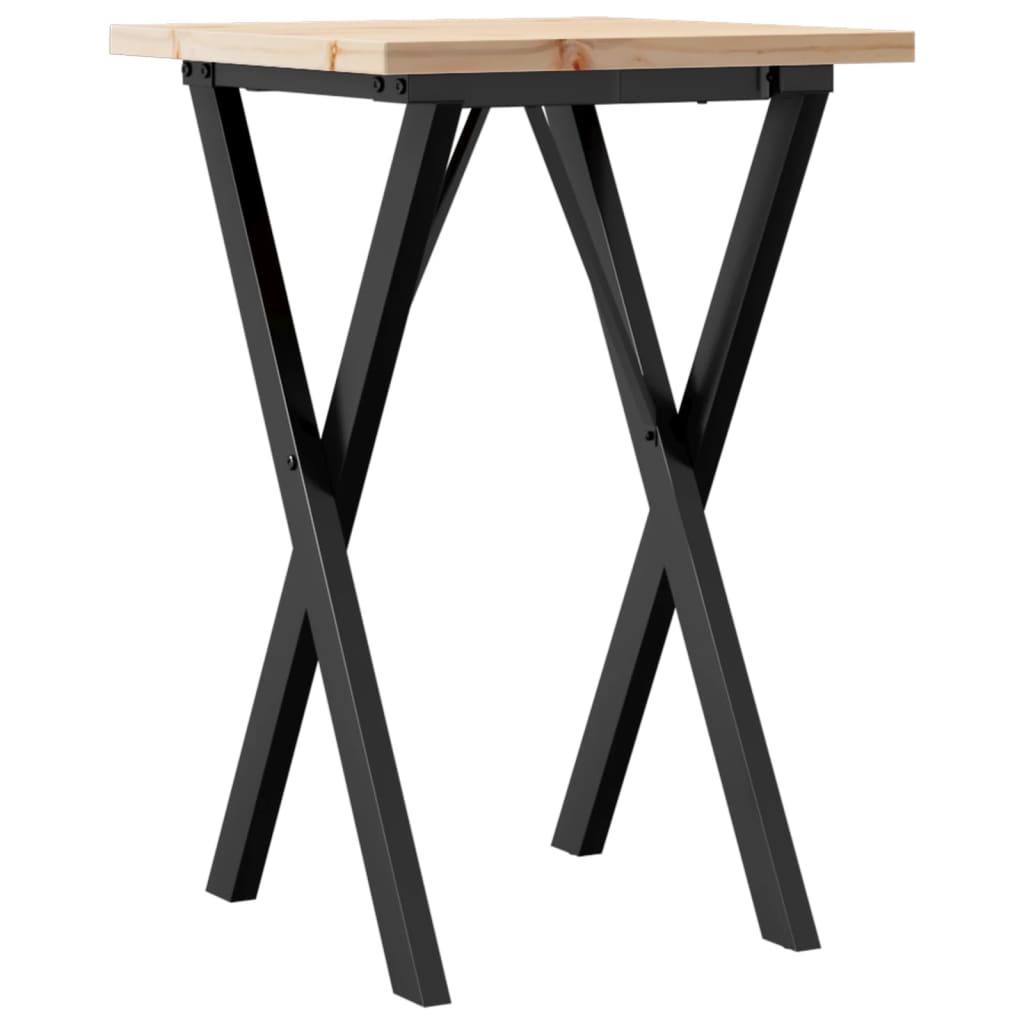 Eettafel X-frame 50x50x75,5 cm massief grenenhout en staal is nu te koop bij PeponiXL, paradijselijk wonen!