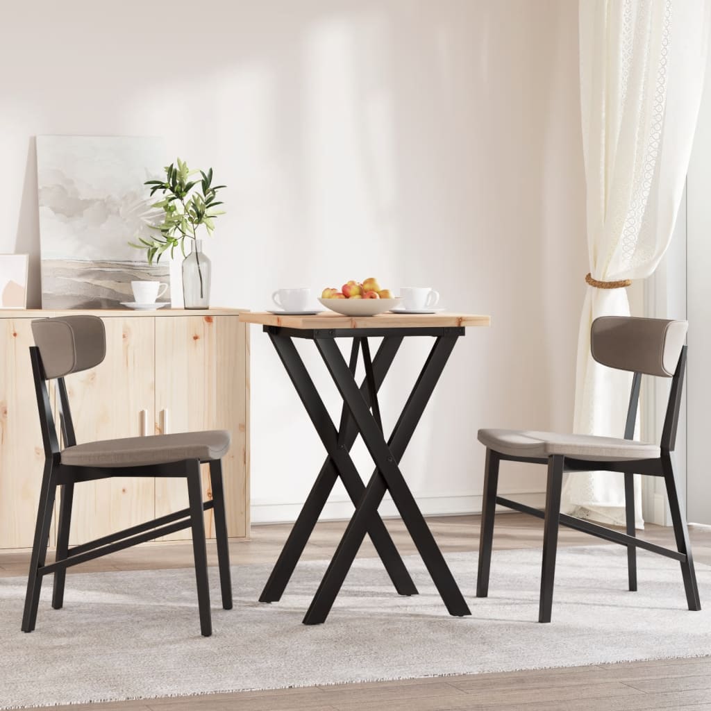 Eettafel X-frame 50x50x75,5 cm massief grenenhout en staal is nu te koop bij PeponiXL, paradijselijk wonen!
