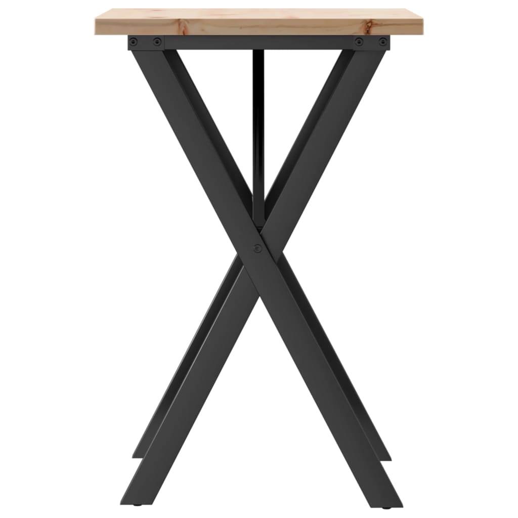 Eettafel X-frame 50x50x75,5 cm massief grenenhout en staal is nu te koop bij PeponiXL, paradijselijk wonen!