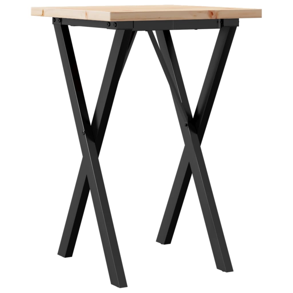 Eettafel X-frame 50x50x75,5 cm massief grenenhout en staal is nu te koop bij PeponiXL, paradijselijk wonen!