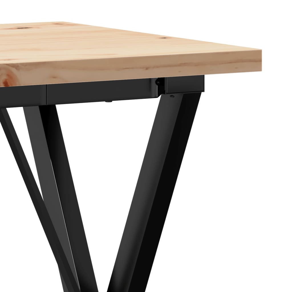 Eettafel X-frame 50x50x75,5 cm massief grenenhout en staal is nu te koop bij PeponiXL, paradijselijk wonen!