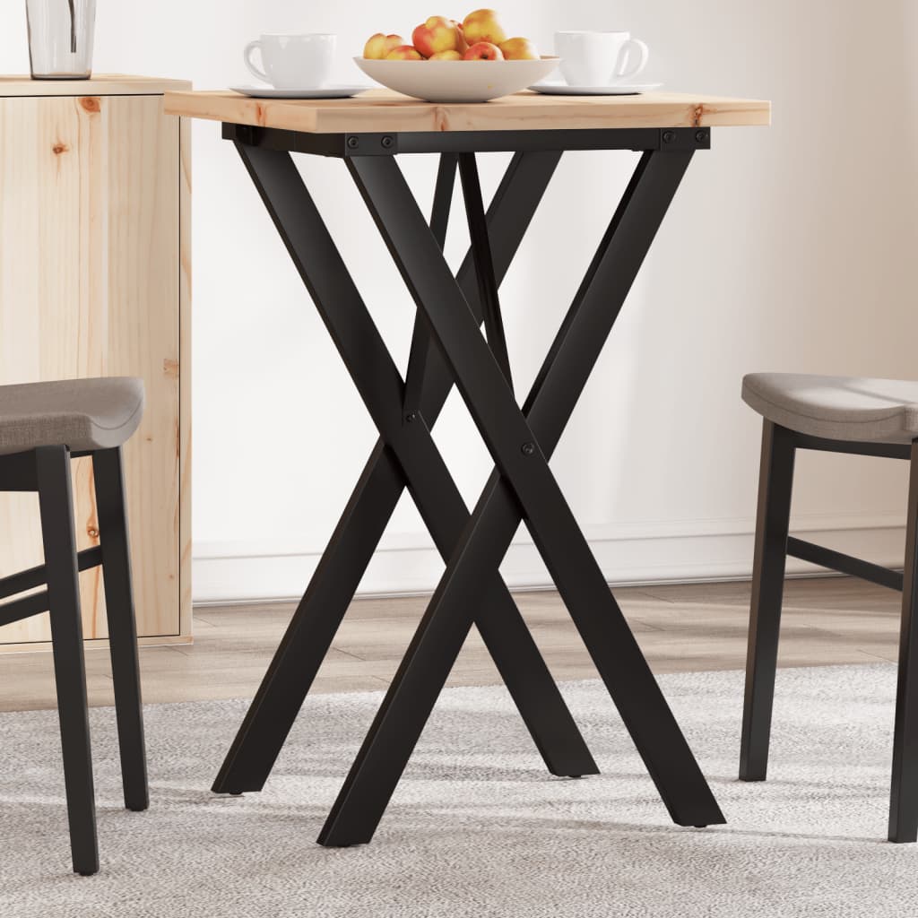 Eettafel X-frame 50x50x75,5 cm massief grenenhout en staal is nu te koop bij PeponiXL, paradijselijk wonen!