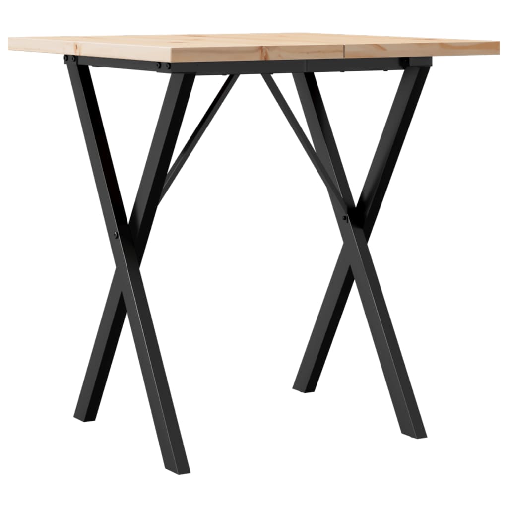 Eettafel X-frame 70x70x75,5 cm massief grenenhout en staal is nu te koop bij PeponiXL, paradijselijk wonen!