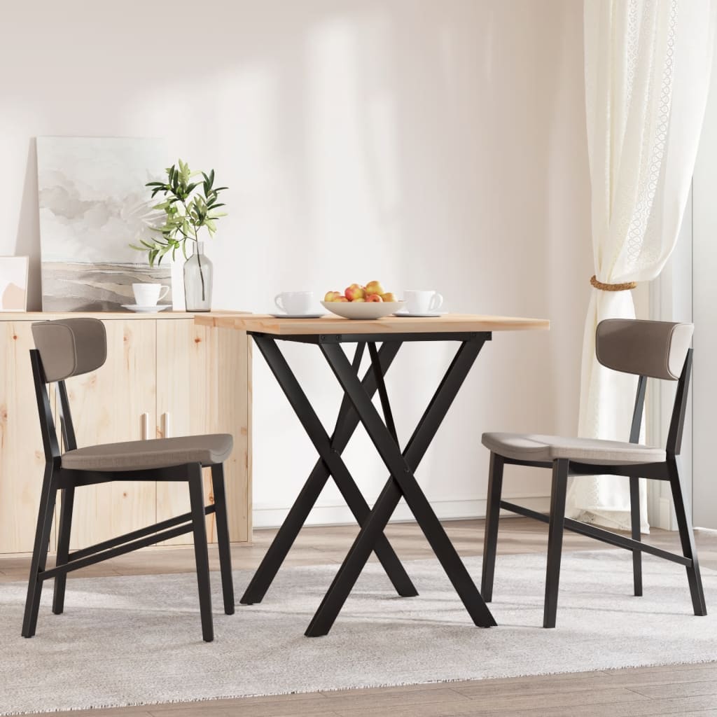 Eettafel X-frame 70x70x75,5 cm massief grenenhout en staal is nu te koop bij PeponiXL, paradijselijk wonen!