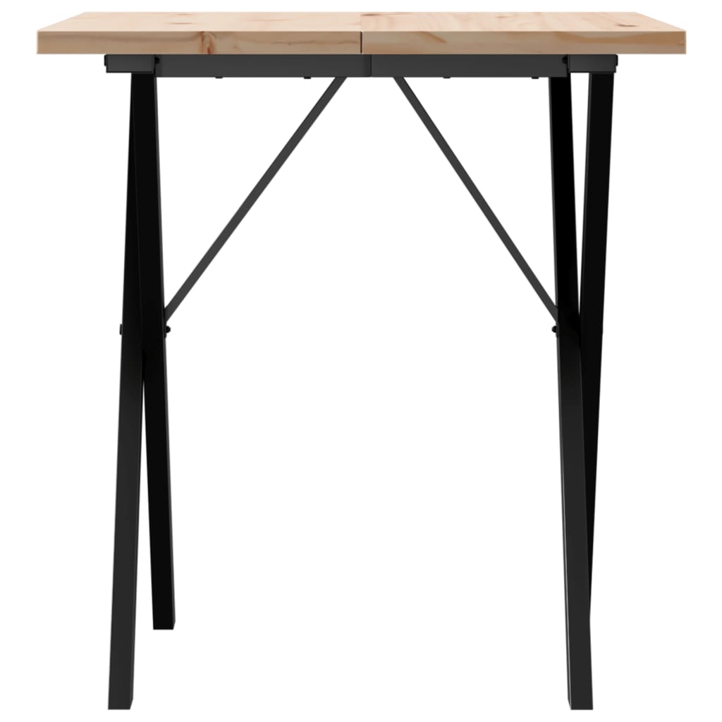 Eettafel X-frame 70x70x75,5 cm massief grenenhout en staal is nu te koop bij PeponiXL, paradijselijk wonen!