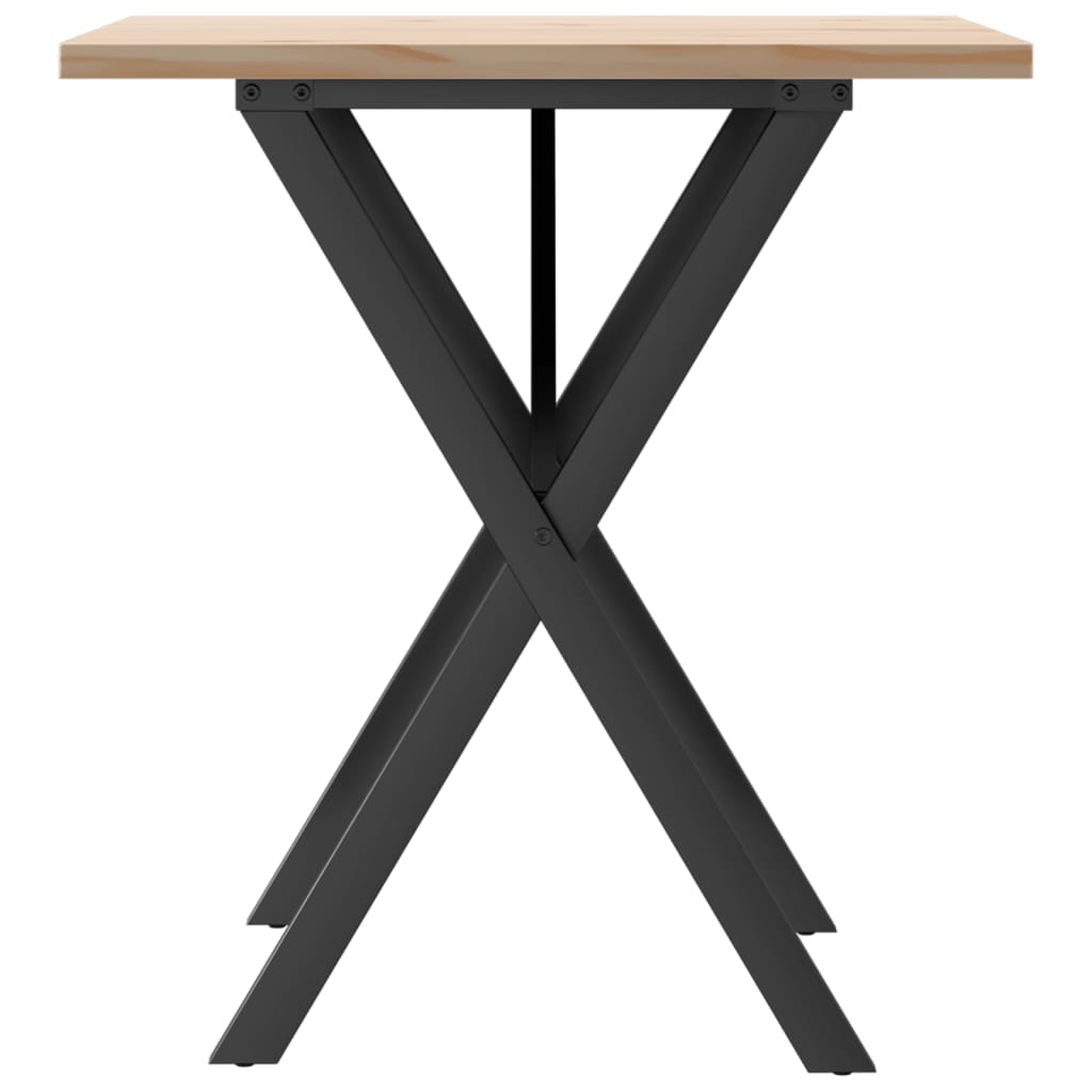 Eettafel X-frame 70x70x75,5 cm massief grenenhout en staal is nu te koop bij PeponiXL, paradijselijk wonen!