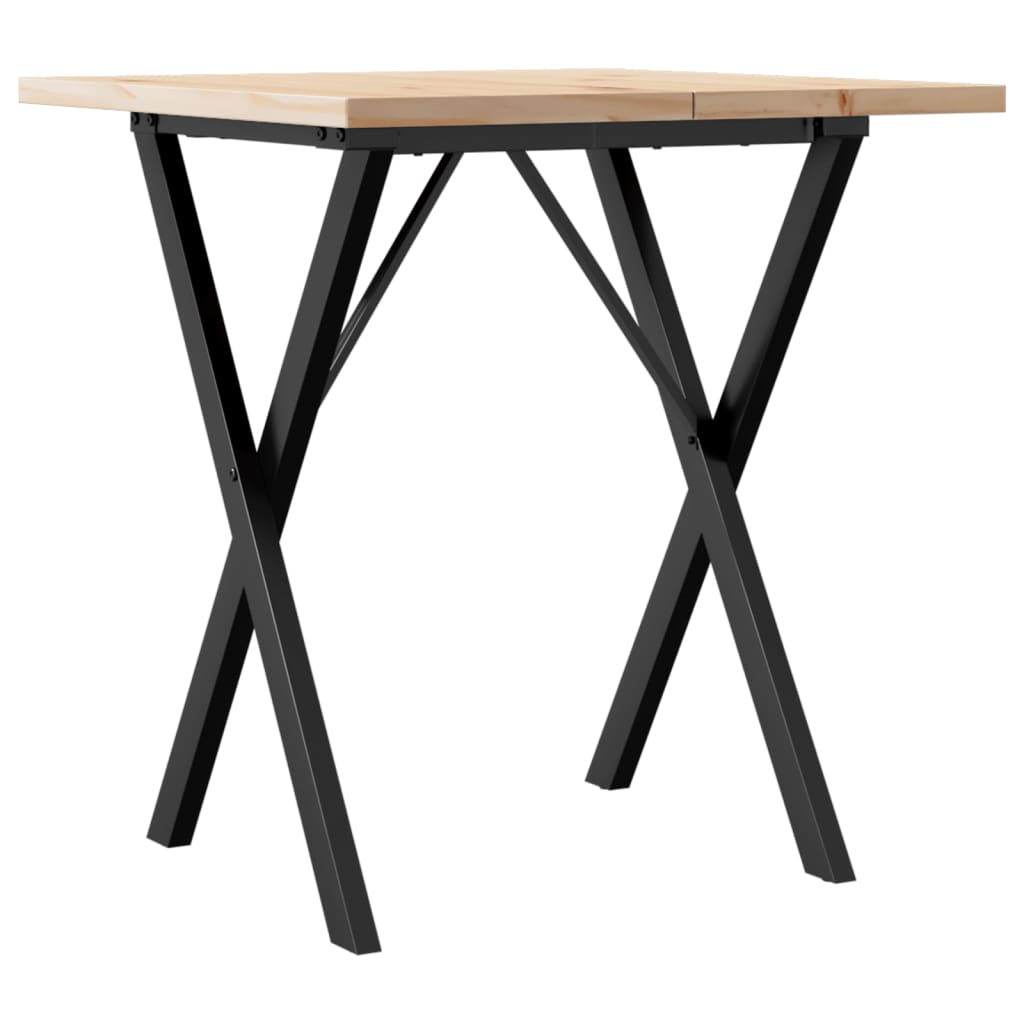 Eettafel X-frame 70x70x75,5 cm massief grenenhout en staal is nu te koop bij PeponiXL, paradijselijk wonen!