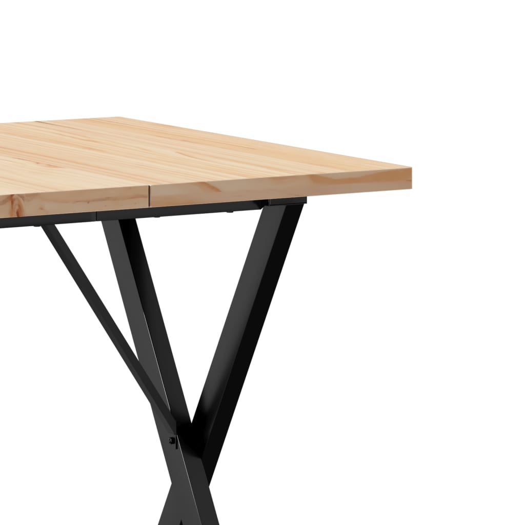 Eettafel X-frame 70x70x75,5 cm massief grenenhout en staal is nu te koop bij PeponiXL, paradijselijk wonen!