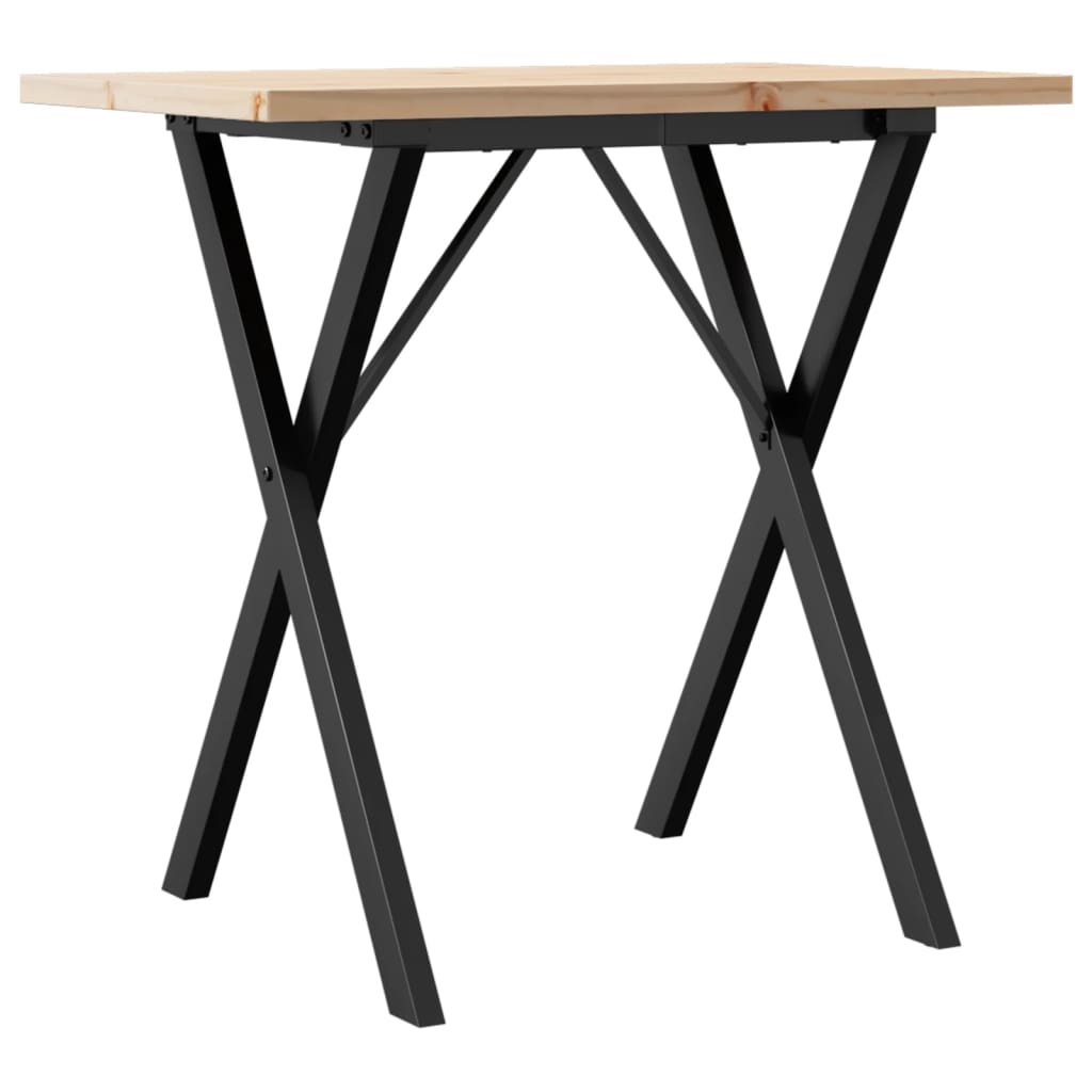 Eettafel X-frame 80x50x75,5 cm massief grenenhout en staal is nu te koop bij PeponiXL, paradijselijk wonen!