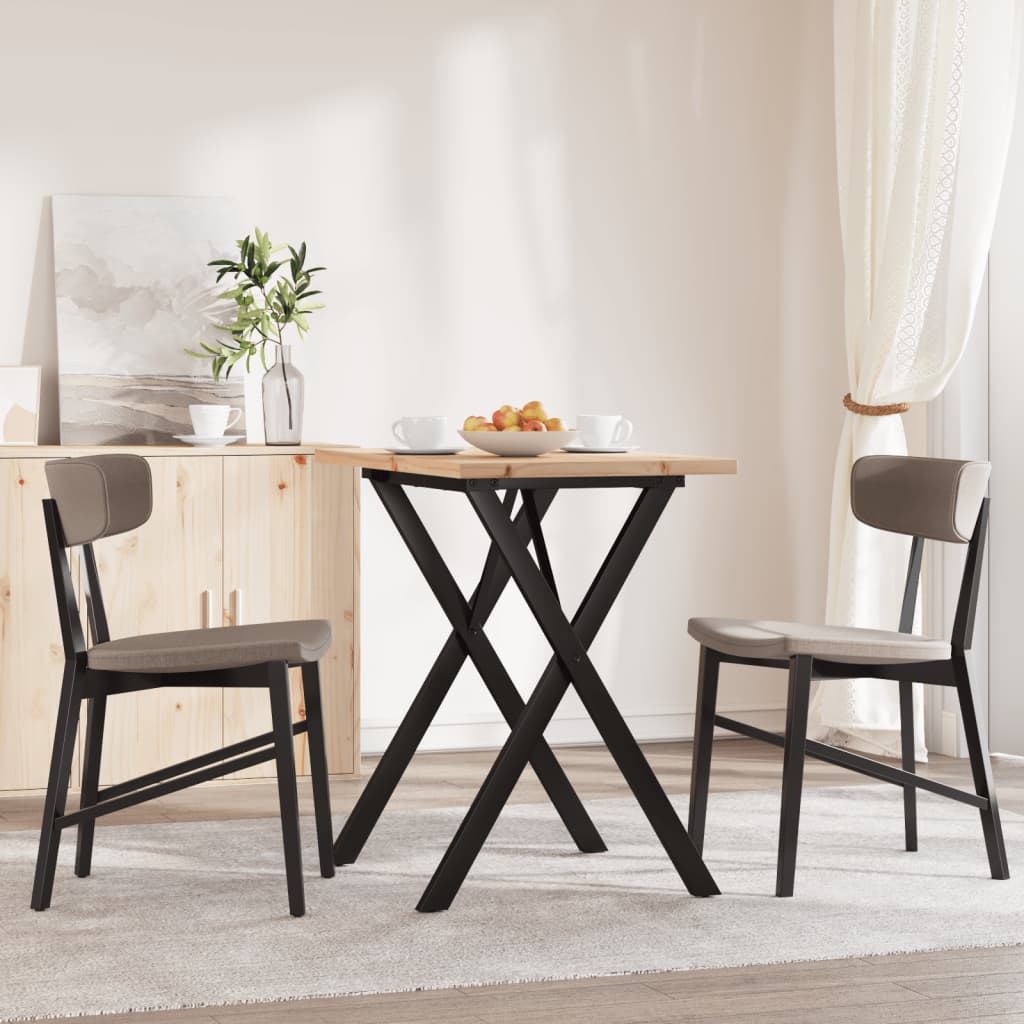 Eettafel X-frame 80x50x75,5 cm massief grenenhout en staal is nu te koop bij PeponiXL, paradijselijk wonen!