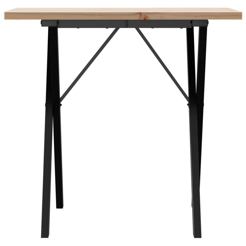 Eettafel X-frame 80x50x75,5 cm massief grenenhout en staal is nu te koop bij PeponiXL, paradijselijk wonen!