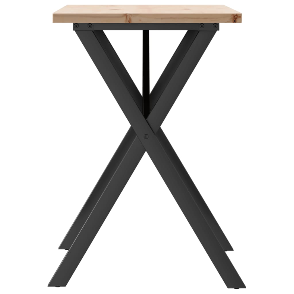 Eettafel X-frame 80x50x75,5 cm massief grenenhout en staal is nu te koop bij PeponiXL, paradijselijk wonen!