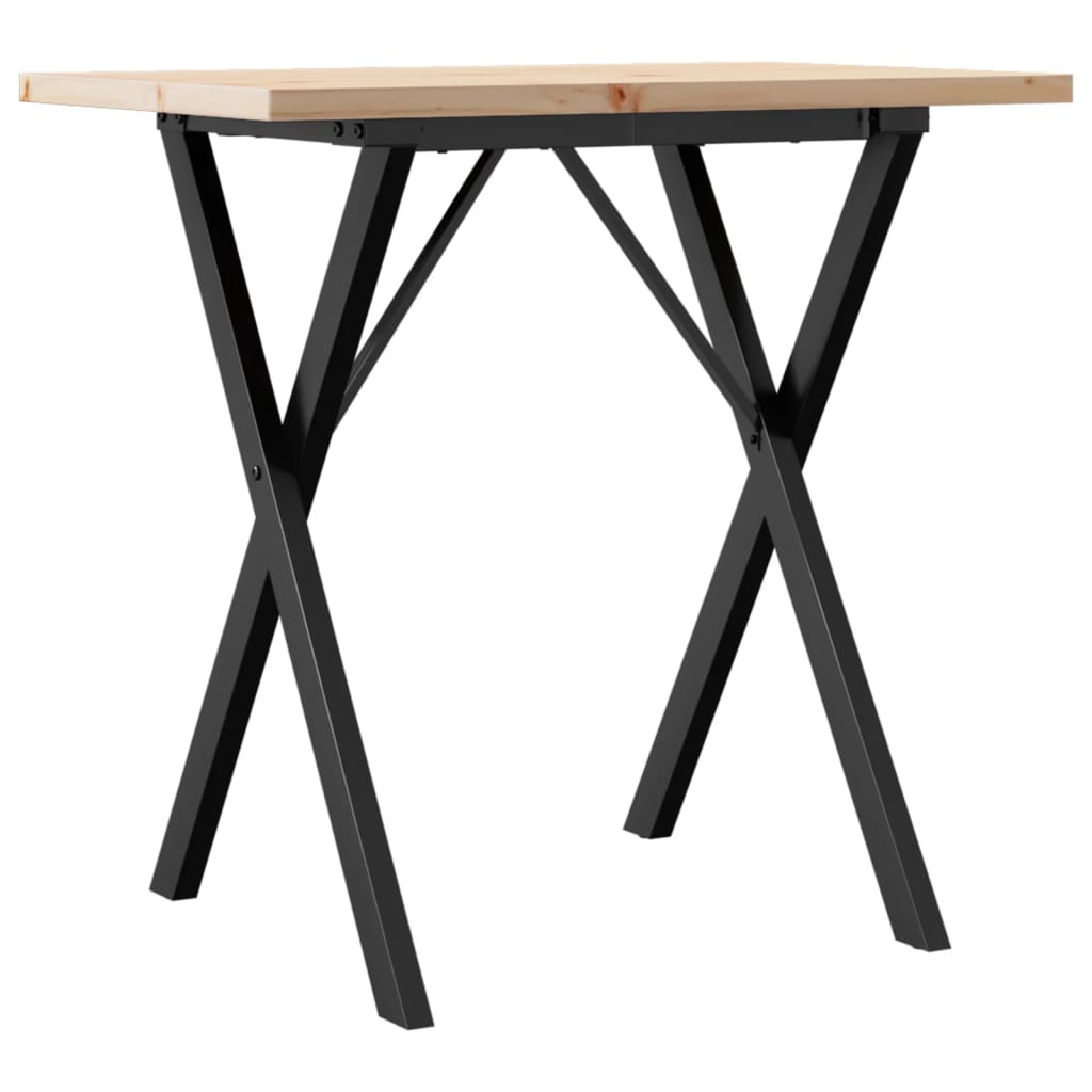 Eettafel X-frame 80x50x75,5 cm massief grenenhout en staal is nu te koop bij PeponiXL, paradijselijk wonen!